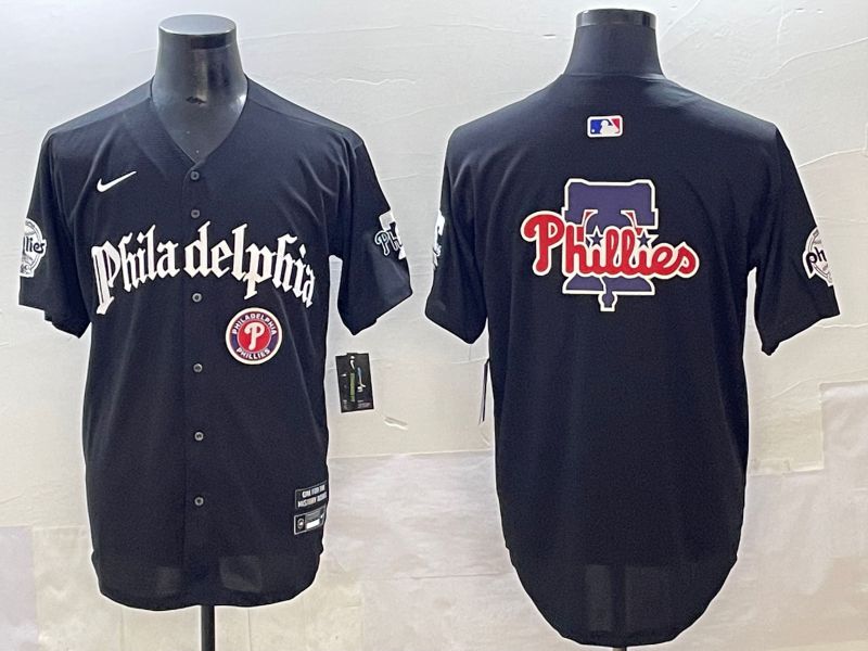 Men 2025 Philadelphia Phillies Blank Black Five generations Joint Name Nike MLB Jersey style 6